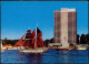 Ansichtskarte Travemünde-Lübeck Strand, Segler, Hotel Maritim 1975 - Other & Unclassified