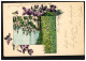 Blumen-AK Landschaftsbild Mit Veilchengirlande, Ortspostkarte HAMBURG 28.6.1902 - Sonstige & Ohne Zuordnung