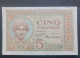 BANKNOTE MADAGASCAR 5 FRANCHI 1937 SUPERB PRESERVATION !! - Madagaskar