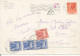 Italy Postcard Sent France 22-4-1954 Underpaid With 4 French Taxe Stamps - Places & Squares