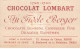 CHROMOS AO#AL000225 CHOCOLAT LOMBART PARIS  GENERALE DAUMESNIL 1814 - Lombart