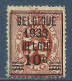 BELGIQUE , BELGIE , 10 Cts Sur 70 Cts , Lion Héraldique, Surchargé "  BELGIQUE 1933 BELGIE " , 1932 , N° YT 334 , µ - 1929-1937 León Heráldico