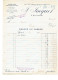 Lot 10 -- Facture Bijouterie Joaillerie F. JACQUET Rue Grenette LYON - 1903 - Mandat Timbre Société Générale - Petits Métiers