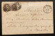 Lettre 01/04/1859 - Affr. OBP 10A (x2) Obl. P91 8 Barres Frameries > Bruxelles - 1858-1862 Medallions (9/12)