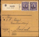 604029 | Bayern Abschied, Mehrfachfrankatur, Paketkarte, Nr. Zettel Mit Eindruck Der Firma Gustav Ullrich | Annweiler (W - Lettres & Documents