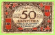 FRANCE / CHAMBRE De COMMERCE / NICE - ALPES MARITIMES / 50 CENTIMES / 1917 - 1921 SURCHARGE 1920 - 1921 / N° 00374 - Cámara De Comercio