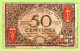 FRANCE / CHAMBRE De COMMERCE / NICE - ALPES MARITIMES / 50 CENTIMES / 1917 - 1921 SURCHARGE 1920 - 1921 / N° 00374 - Camera Di Commercio