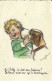 Kind Spielt Mit Hund, Holländisch, Illustration, Signiert Germaine Bouvret 1938, Gelaufen - Other & Unclassified