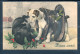 19011 Deux Chiens Dont Un Teckel (Dachshund) Jouanat Dans Un Chapeau Cylindre - Bonne Année - Dogs