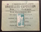 Enveloppe Publicitaire Pour La Vente Des Vignettes De L'exposition Internationale 1897 Bruxelles - 1894-1896 Exposiciones