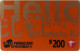 REMOTE : P016C $200 HELLO : Orange USED EXP 31/05/1999 - Hong Kong