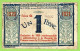 FRANCE / CHAMBRE De COMMERCE / NICE - ALPES MARITIMES / 1 FRANC / 1917-1919 SURCHARGE ROUGE 1920-1921 / N° 20497 / S 64 - Cámara De Comercio