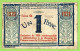 FRANCE / CHAMBRE De COMMERCE / NICE - ALPES MARITIMES / 1 FRANC / 1917-1919 SURCHARGE ROUGE 1920-1921 / N° 20497 / S 64 - Chambre De Commerce