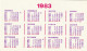 CALENDARIO 1983 FORMATO PICCOLO (MH388 - Petit Format : 1981-90