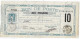 Entier Postal BON DE POSTE DIX FRANCS Timbre 5c Type SAGE VILLEURBANNE LES CHARPENNES 1899 (déchirure Sur Le Bas) RARE - Enveloppes Types Et TSC (avant 1995)