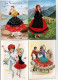 4 Cartes Postales De Collection . Costumes  . Brodée - Colecciones Y Lotes