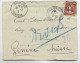 FRANCE SEMEUSE 10C MARSEILLE 25.1.1915 LETTRE COVER SOUSSE TUNISIE + OUVERT PAR ERREUR REEXP CROIX ROUGE GENEVE - Croce Rossa