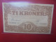DANEMARK 10 KRONER 1935 Préfix "G" Circuler COTES:15-45-250$ (B.33) - Danemark
