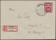 829 Machergreifung EF R-Brief SSt MÜNCHEN Jahrestag 30.1.1943 Nach Stuttgart - R- & V- Vignette