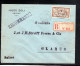 1914 , 2 Pia. Surchargee . ,oblit. Claire " SMYRNE-TURQUIE D 'ASIE " Lettre Recommandee, Commerciale   -Rare !  #1728 - Storia Postale