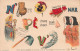 Jeu ANAGRAMME - Carte 1900 Illustrée V.V.V. - Un Lot De 3 Cartes - Autres & Non Classés