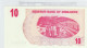 BILLETE ZIMBABWE 10 DOLARES 2006 (07) P-39 SIN CIRCULAR - Sonstige – Afrika