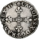 France, Charles X, 1/4 Ecu, 1596, Dinan, Argent, TB+, Gadoury:521 - 1589-1610 Henry IV The Great