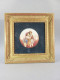 Delcampe - + MEDAILLE MINIATURE EMAILLEE FEMME DANS CADRE BOIS DORE + Tableau Peinture Couple Porcelaine - Autres & Non Classés