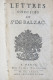 Lettre Choisies Du Sr. De Balzac. Paris 1674 - Antes De 18avo Siglo