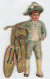 RARE DECOUPIS XIX° - ENFANT Au VELO -  (10,5x6cm) - 1880. - Kinder