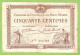 FRANCE / CHAMBRE De COMMERCE DES 2 SÈVRES / 50 CENTIMES  / 30 SEPTEMBRE 1915 / N° 162382 - Chambre De Commerce