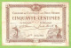 FRANCE / CHAMBRE De COMMERCE DES 2 SÈVRES / 50 CENTIMES  / 30 SEPTEMBRE 1915 / N° 162382 - Camera Di Commercio