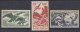 TIMBRE GUYANE 1947 POSTE AERIENNE N° 35/37 NEUFS ** GOMME SANS CHARNIERE - Unused Stamps