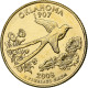 États-Unis, Quarter, Oklahoma, 2008, U.S. Mint, Golden, Cupronickel Plaqué - 1999-2009: State Quarters