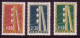 PORTUGAL MI-NR. 844-846 * MIT FALZ 100 JAHRE TELEGRAFENWESEN IN PORTUGAL - Unused Stamps