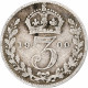 Grande-Bretagne, Victoria, 3 Pence, 1900, Londres, Argent, TB+, KM:777 - F. 3 Pence