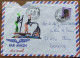 BURKINA  FASO 1991, FISHER MAN, HAND PAINTING COVER, USED TO FRANCE, OUAGADOUGOU CITY CANCEL - Burkina Faso (1984-...)