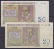 Belgique - Lot De 2 Billets De Banque De 20 Francs 1956 - Altri & Non Classificati