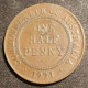 AUSTRALIE - AUSTRALIA - ½ ( ONE HALF ) PENNY 1921 - George V - KM 22 - ½ Penny