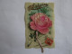 CPA SAINTE CATHERINE  CARTE EN CELLULOIDE AVEC ROSE EN TISSUS - Saint-Catherine's Day