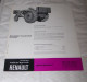 FEUILLET PUB PUBLICITAIRE MATERIEL RENAULT POUSSE WAGONS ETROIT SPANNUT ( TRACTEUR, TRACTEURS, MOTOCULTURE ) - Tractores