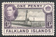 Falkland Islands Scott 85b - SG148, 1938 George VI 1d MH* - Falklandinseln