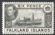 Falkland Islands Scott 102 - SG156, 1938 George VI 6d MH* - Falkland Islands