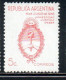 ARGENTINA 1943 1950 CHANGE OF POLITICAL ORGANIZATION ARMS HONESTY JUSTICE DUTY 5c MNH - Neufs