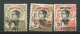 26415 Mong-tzeu N°34A,52, 55°/* Timbres D'Indochine De 1919 Surchargés 1908-19  B/TB - Used Stamps