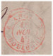 STAMP LESS, STAMPLESS Red Postmark 14th November 1845 Folded Cover - ...-1840 Precursori