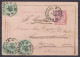 EP Carte-lettre 10c (N°46) + N°45x3 Càd BRUXELLES 5 /5 AOUT 1889 Pour BADEN (Suisse) Réexpédiée à ST-GALLEN (au Dos: Càd - Cartes-lettres