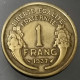 Monnaie France - 1937  - 1 Franc Morlon Cupro-aluminium - 1 Franc