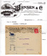 Norwegen 1914, 10 öre Auf Firmen Reklame Brief Jensen & Co. Kristiania - Covers & Documents