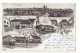 31381 - Souvenir De Yens Multivues Gare Et Café Epicerie Litho Brune 1903 - Yens